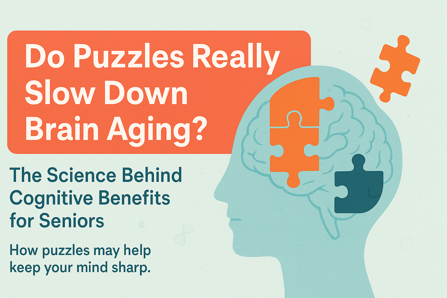 Brain with puzzles pieces representing cognitive health and aging